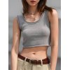 EMMIOL Gray Knitted Cropped Tank Top