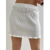 EMMIOL White Ribbed Knit Mini Skirt