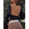 EMMIOL Backless Long Sleeve Crop Top