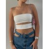 EMMIOL Top bandeau con corte frontal