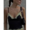 EMMIOL Paneled Lace Crop Cami Top