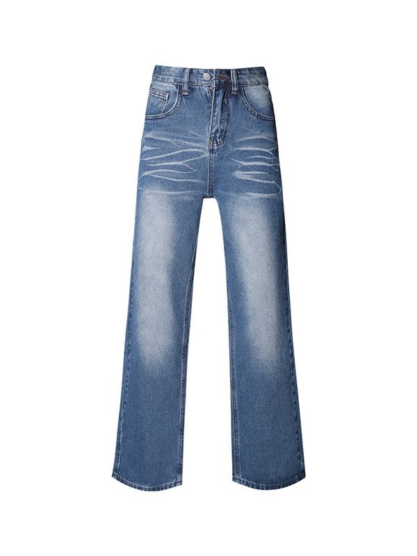 Emmiol Free shipping 2023 Classic Blue Denim Boyfriend Jeans Blue S in