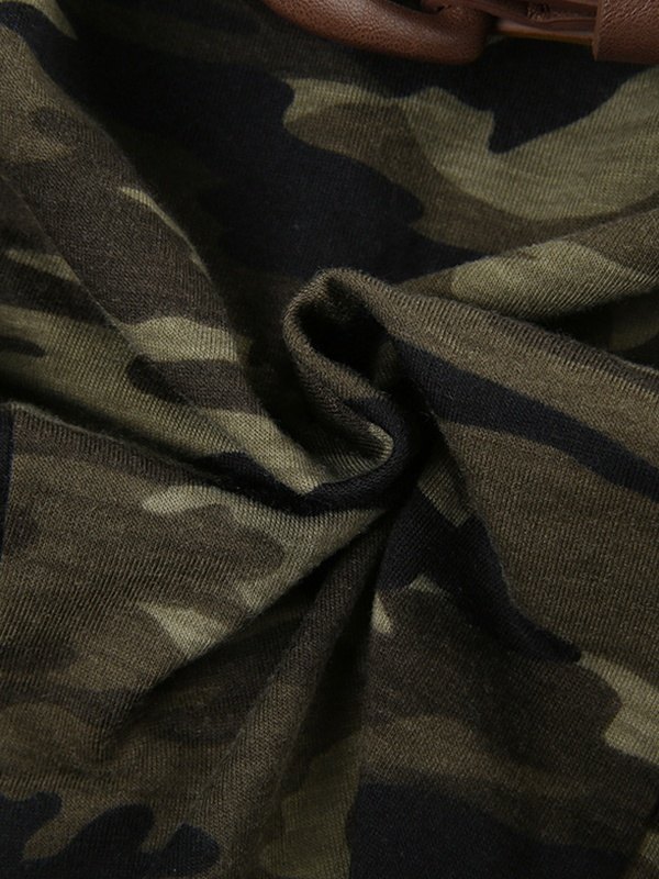 EMMIOL Top a fascia con stampa mimetica con cintura