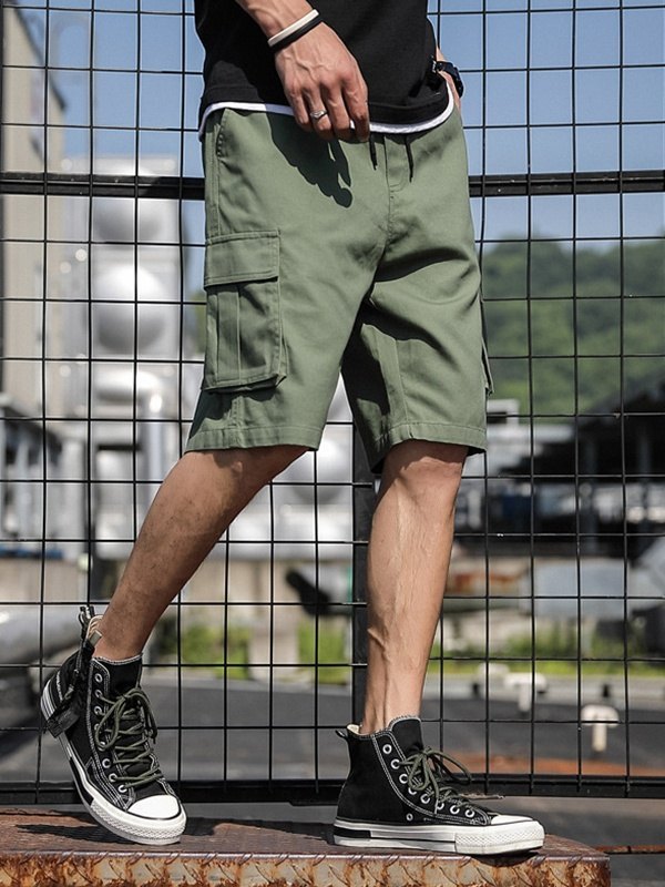 EMMIOL Shorts de hombre con cintura elástica y bolsillo tipo cargo