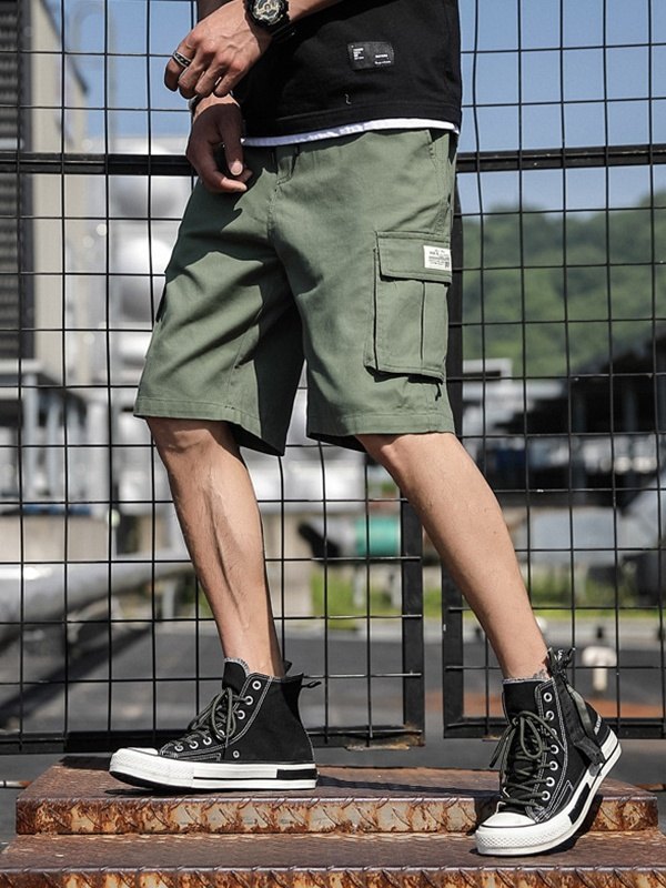 EMMIOL Shorts de hombre con cintura elástica y bolsillo tipo cargo