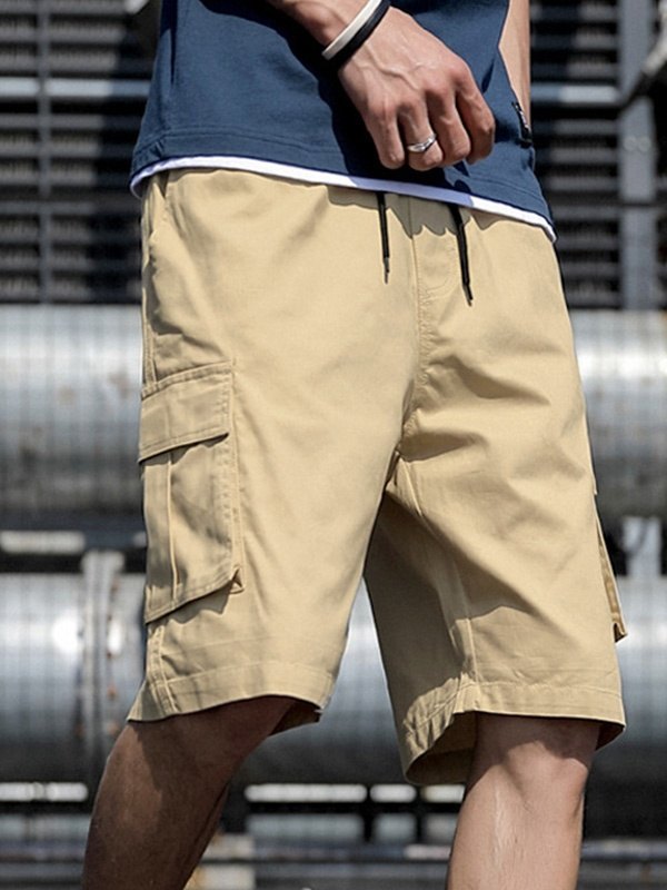 EMMIOL Shorts de hombre con cintura elástica y bolsillo tipo cargo
