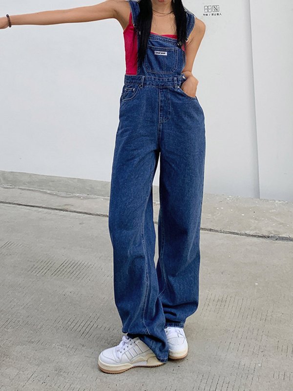 EMMIOL Klassischer Denim-Overall im Boyfriend-Fit