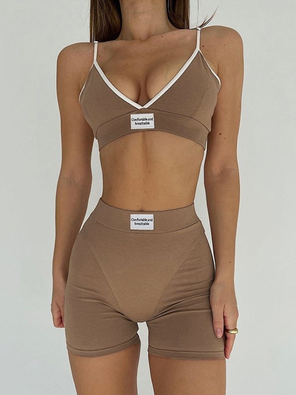 EMMIOL Label Patch Sports Lingerie Set