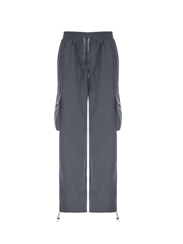 EMMIOL Baggy Cargohose aus Baumwolle mit Taschenaufnäher