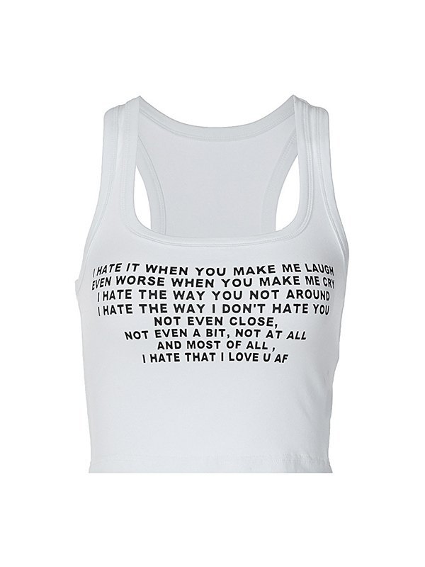 EMMIOL Racer Back Printed Cropped Tank Top