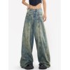 EMMIOL Acid Wash Seamed Baggy Boyfriend Jeans