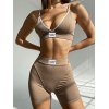 EMMIOL Conjunto de lencería deportiva con parche de etiqueta