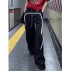 EMMIOL Reflective Piping Wide Leg Parachute Pants