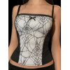 EMMIOL Patchwork Cobweb Mesh Crop Cami Top