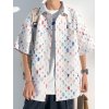 EMMIOL Camicia da uomo a manica corta con tasche con frange