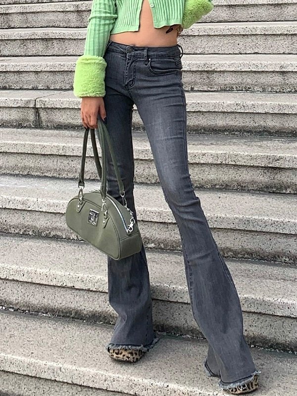 EMMIOL Low Waist Retro Flare Jeans
