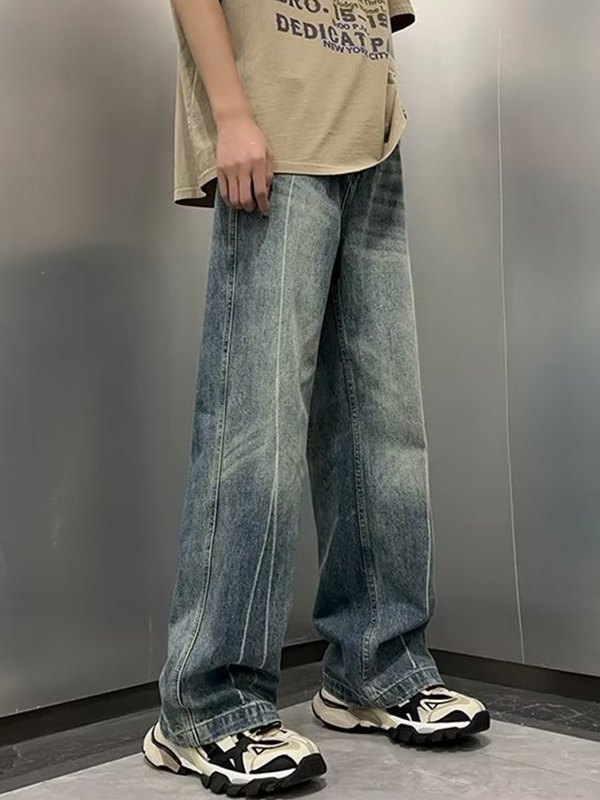 EMMIOL Men's Vintage Washed Denim