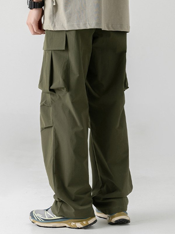 EMMIOL Pantalones plisados con bolsillo tridimensional para hombre