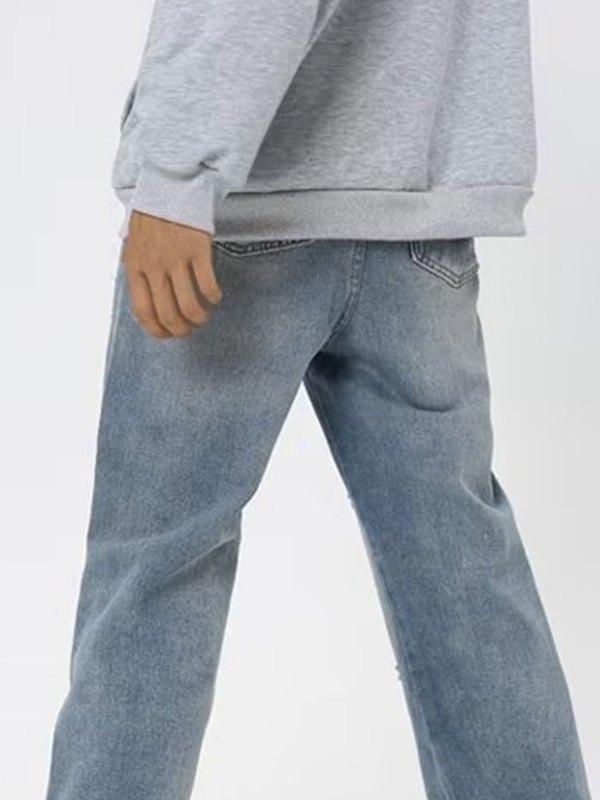 Emmiol Spedizione gratuita 2025 Jeans dritti strappati sfilacciati