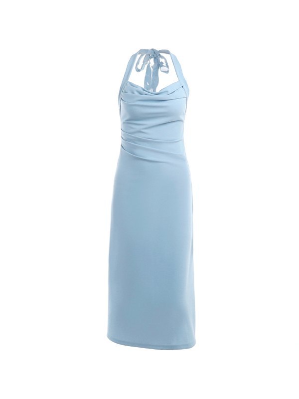 EMMIOL Neckholder-Kleid mit Swing-Kragen