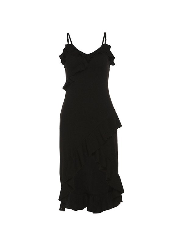 EMMIOL Ruffled Suspender Waist Dress