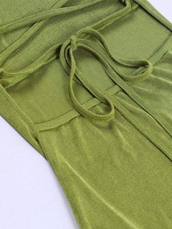 EMMIOL Strap Slit Halter Strap Dress