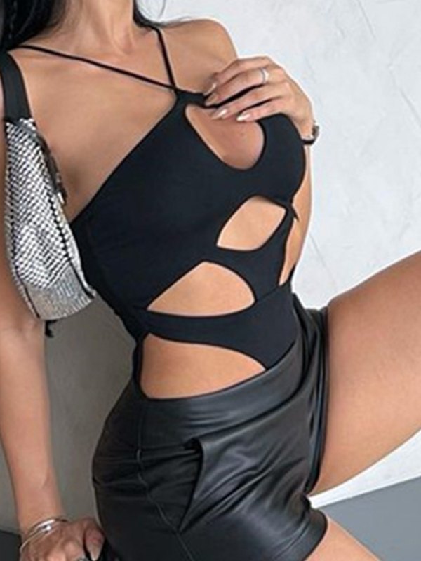 EMMIOL Body con tirantes cruzados huecos
