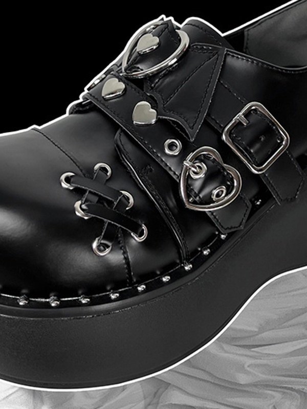 EMMIOL Studded Heart Platform Heels