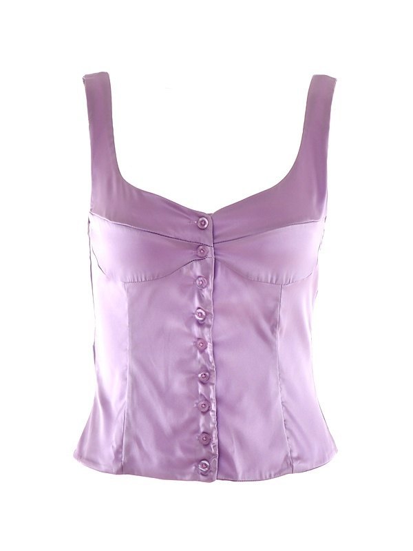 EMMIOL Square Neck Button Slim Fit Tank Top