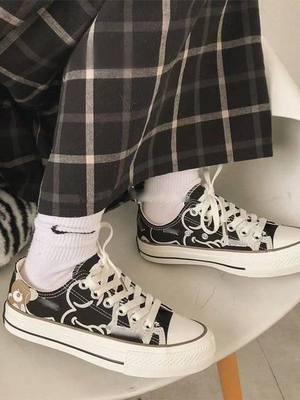 EMMIOL Zapatos planos con oso garabato