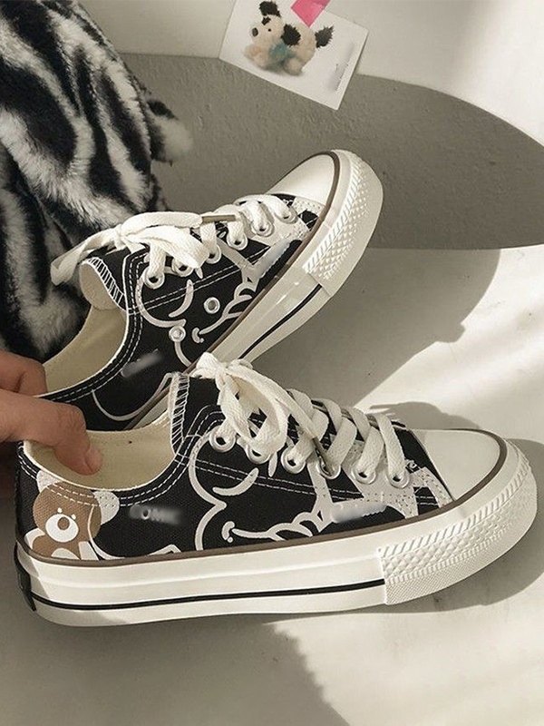 EMMIOL Zapatos planos con oso garabato