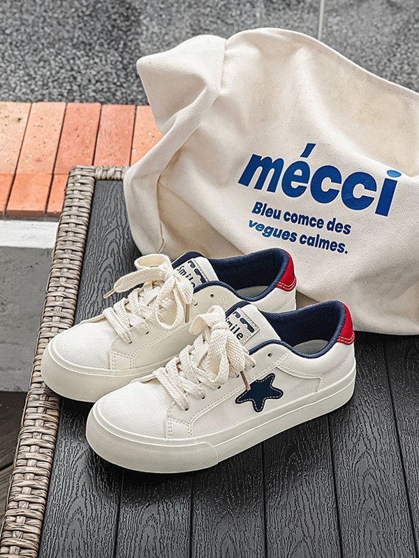 EMMIOL Men's Contrasting Star Patch Sneakers