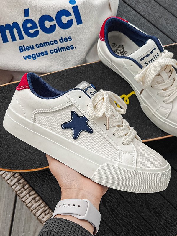 EMMIOL Men's Contrasting Star Patch Sneakers