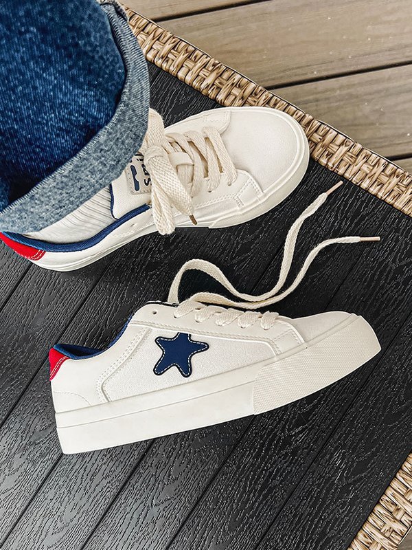 EMMIOL Men's Contrasting Star Patch Sneakers