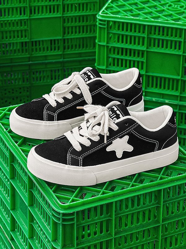 EMMIOL Men's Contrasting Star Patch Sneakers