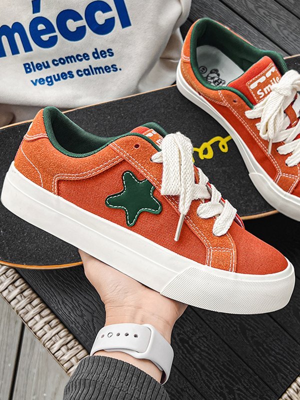 EMMIOL Men's Contrasting Star Patch Sneakers