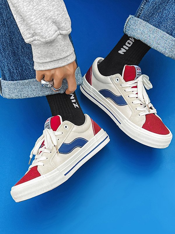 EMMIOL Men's Vintage Strap Canvas Sneakers