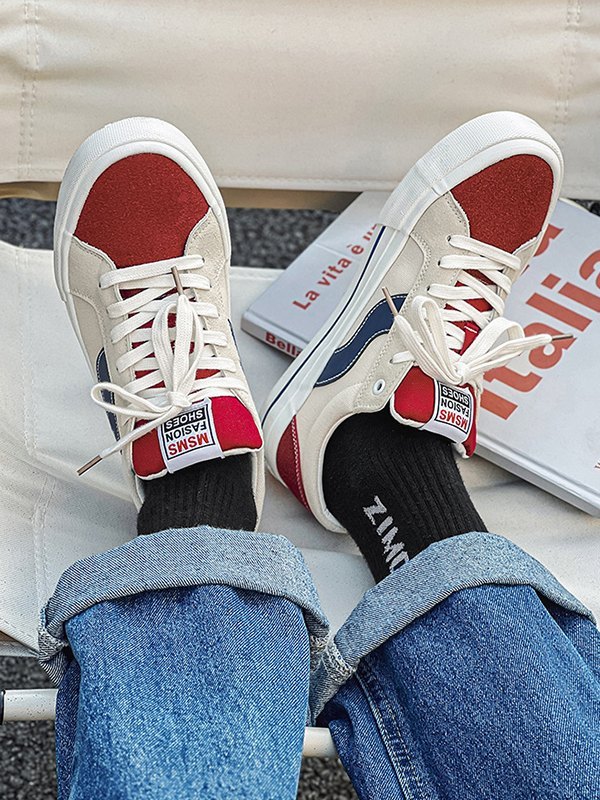 EMMIOL Men's Vintage Strap Canvas Sneakers