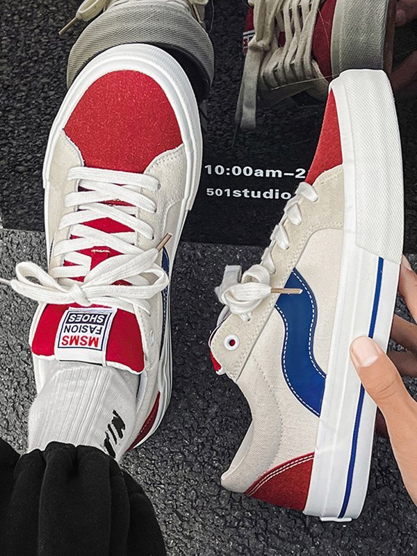 EMMIOL Men's Vintage Strap Canvas Sneakers