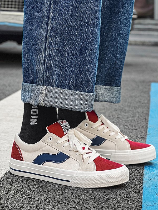 EMMIOL Men's Vintage Strap Canvas Sneakers