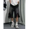 EMMIOL Men's Sripped Shorts Jeans