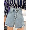 EMMIOL Shorts de mezclilla de cintura alta con cintura doble