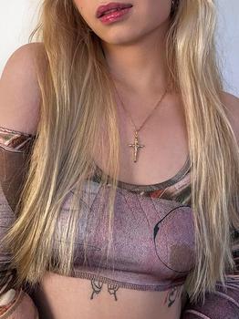 Emmiol Free shipping 2025 Strapless Navel Cami Top Brown S in Cami Tops