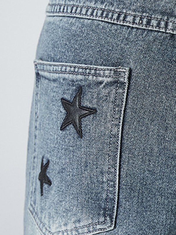 EMMIOL Men's Washed Patchwork Straight Loose Jean