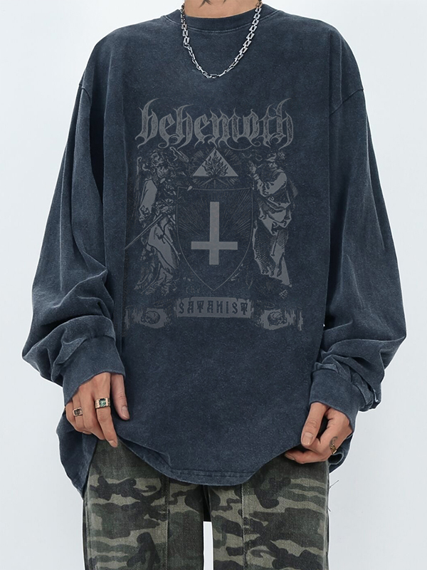 EMMIOL Herren-Sweatshirt mit Old-Cross-Print