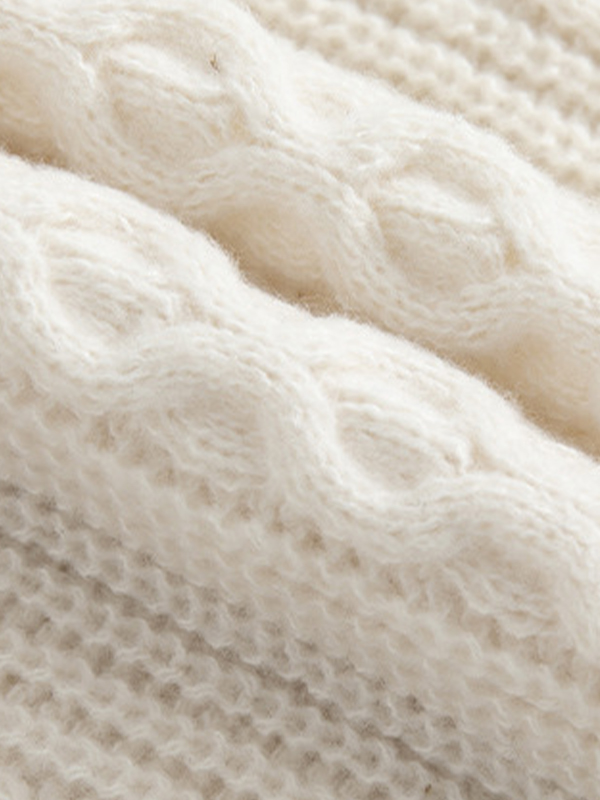 EMMIOL Men's Solid Crew Neck Cable Knit Sweater