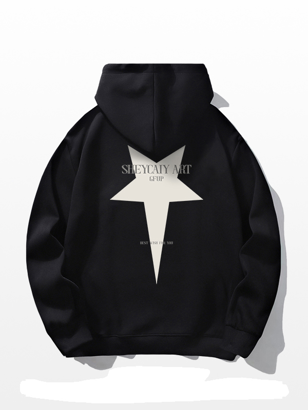 EMMIOL Men's Vintage Star Print Oversized Hoodie