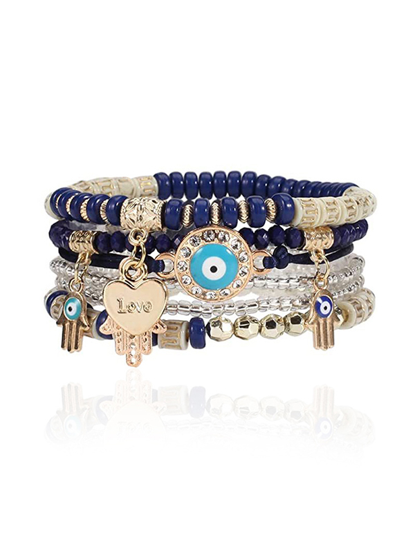 EMMIOL Pulsera con colgante de cuentas de múltiples capas Boho