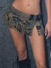 EMMIOL Camouflage-Plissee-Minirock mit niedriger Taille