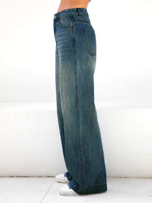 EMMIOL Vaqueros boyfriend versátiles en azul vintage lavados